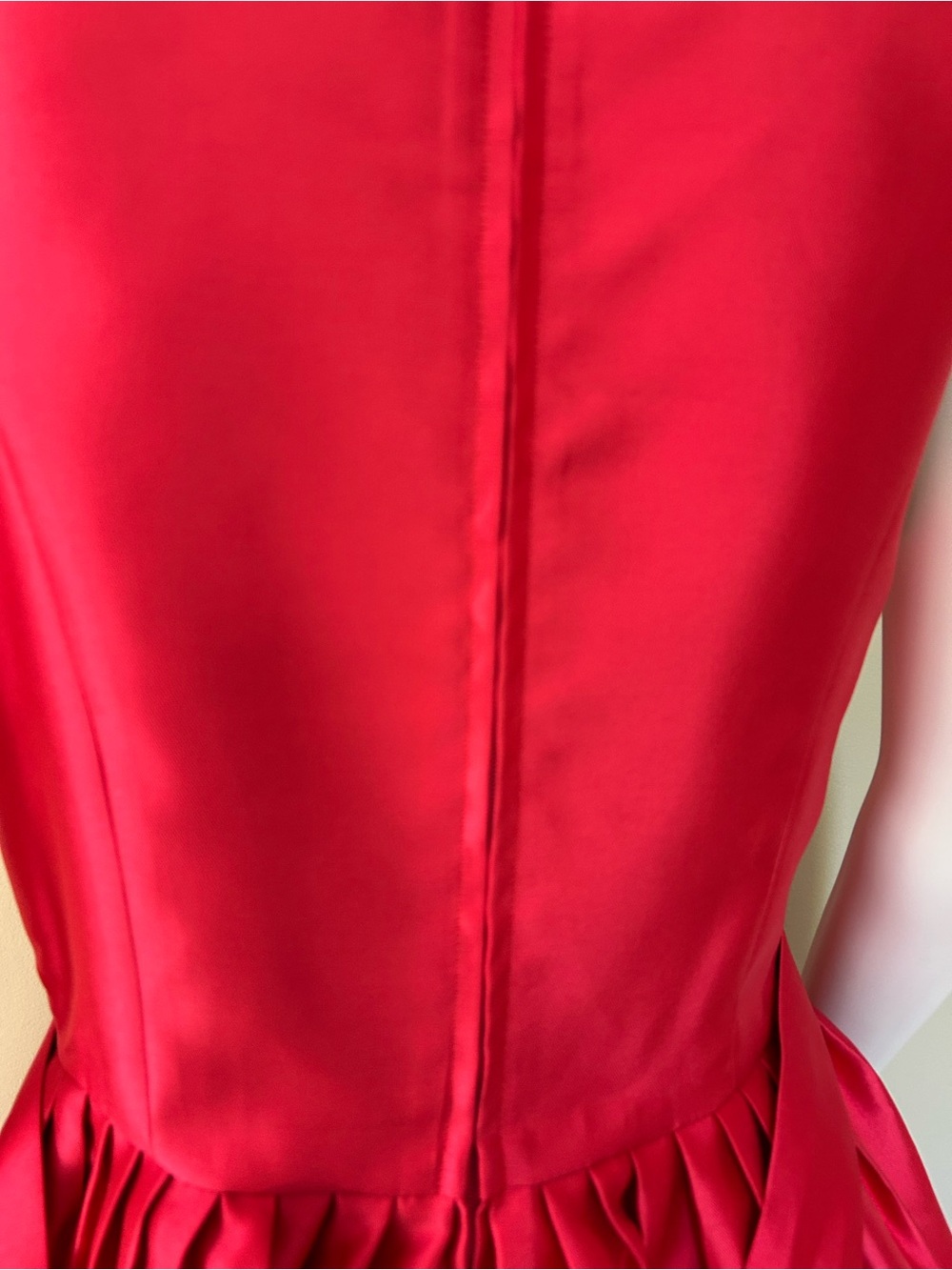 Isaac Mizrahi New York Red Satin Fit & Flare Cocktail Dress Size 8 - Picture 9 of 13